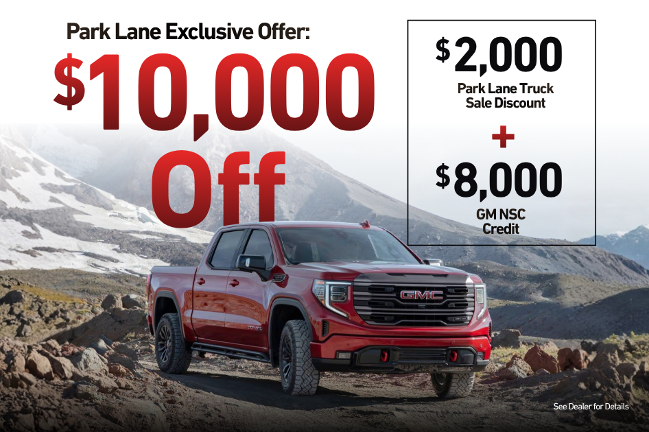 Get up to $10,000 off a new 2026 Chevrolet Silverado 1500 or GMC Sierra 1500. Exclusively at Park Lane Chevrolet Cadillac Buick GMC in Sarnia